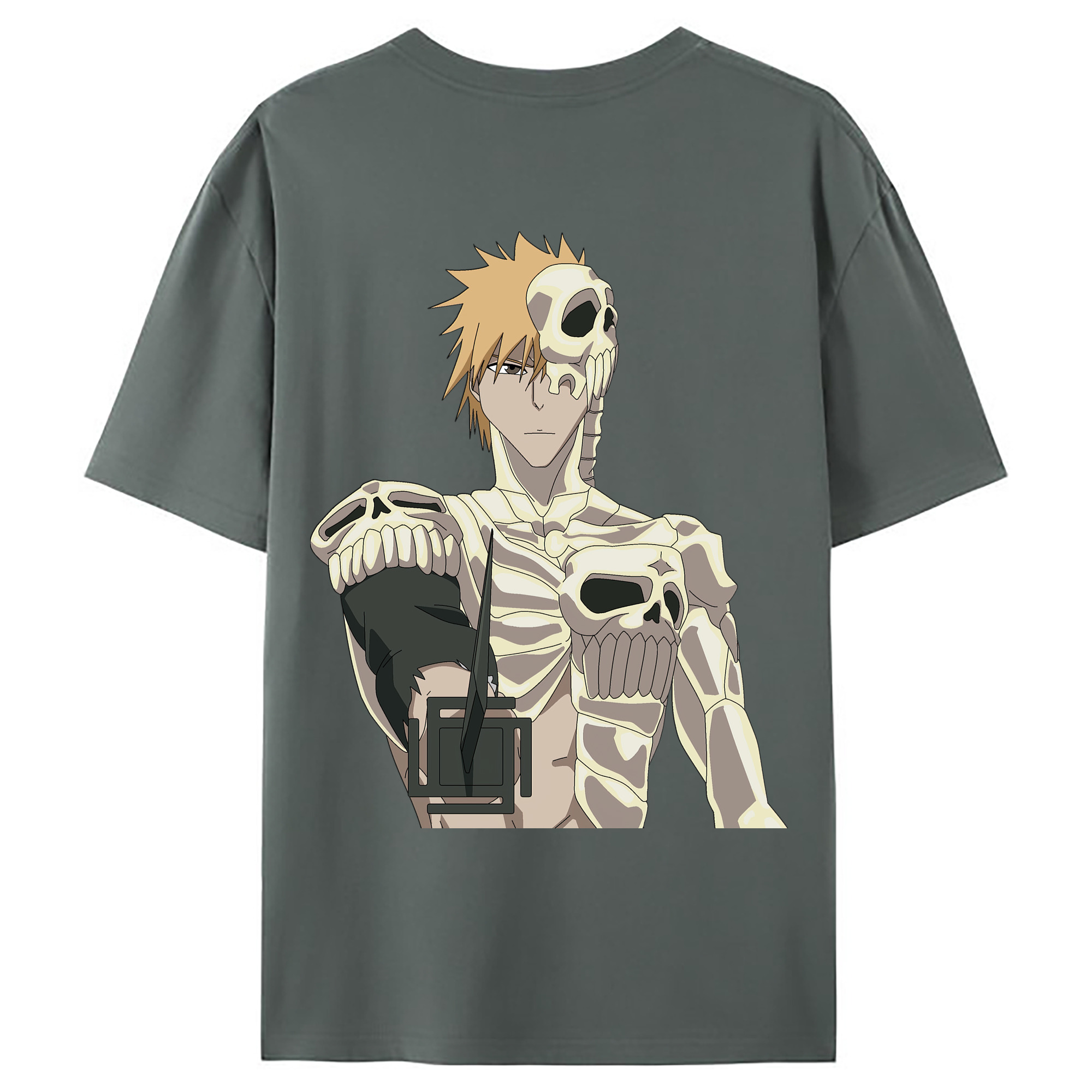（画像用） ブリーチ 黒崎一護（くろさき いちご）BLEACH Kurosaki Ichigo 綿100％ メンズ半袖Tシャツ（バックプリント） 通気性
